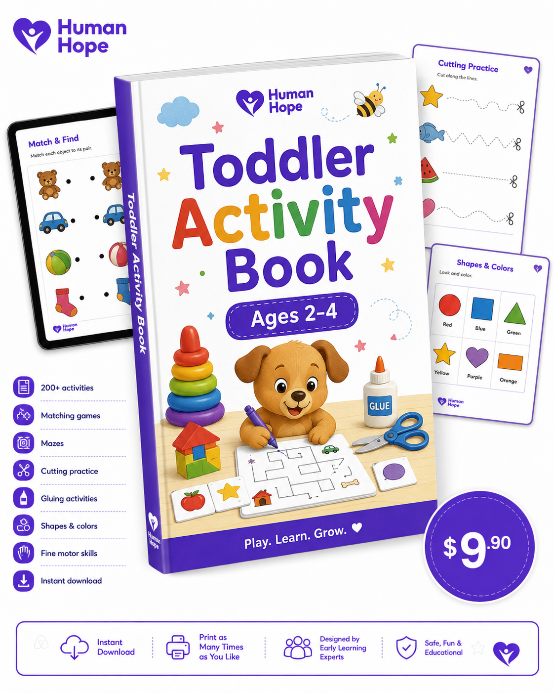 Toddler Activity Book (Ages 2–4)